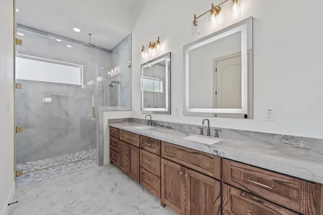 Mediterranean Custom Home — Primary bath vanity