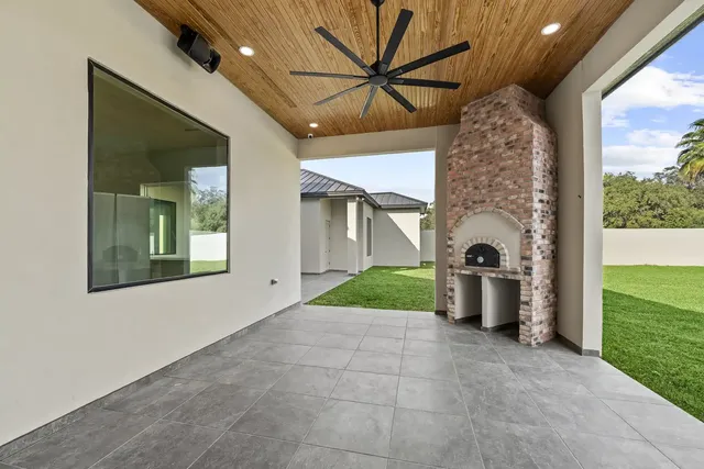 Mediterranean Custom Home — Covered patio