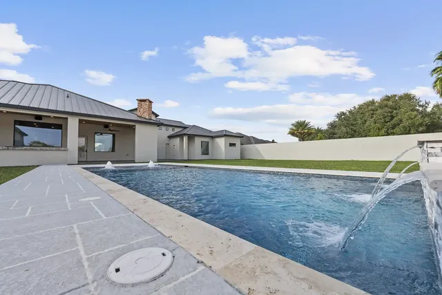 Mediterranean Custom Home — Pool water features