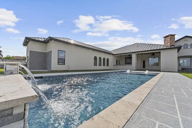 Mediterranean Custom Home — Pool fountains
