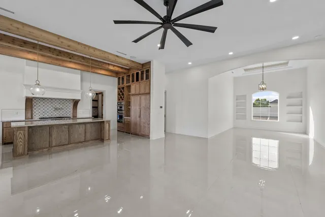 Mediterranean Custom Home — Open-plan living and kitchen
