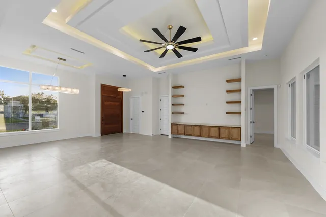 Modern Contemporary Home — Living room with tray ceiling