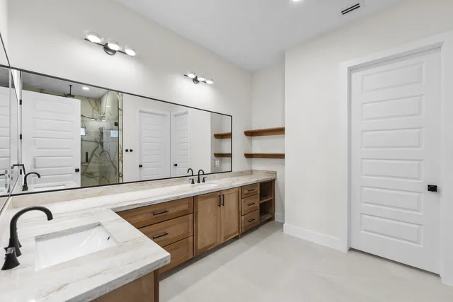 Modern Contemporary Home — Primary bath vanity